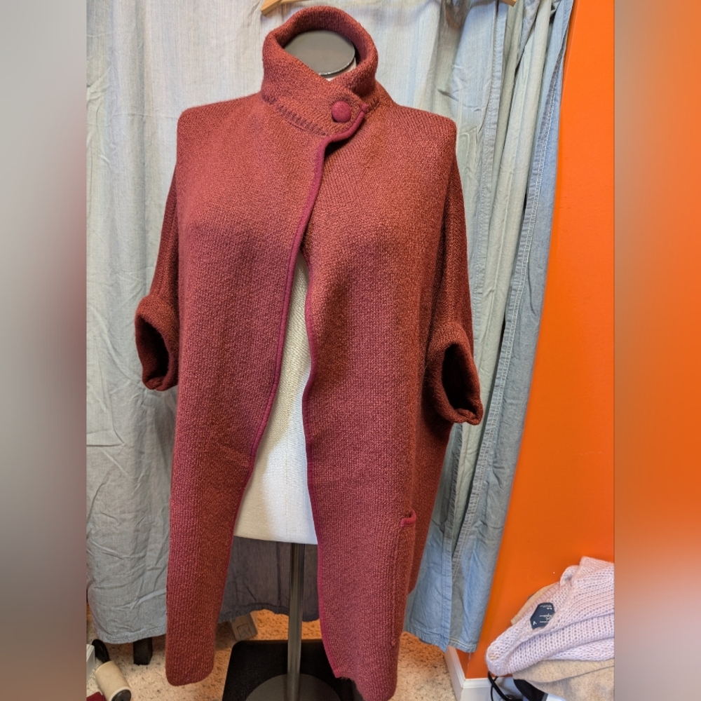 LC Lauren Conrad Women's Maroon Cowl Neck Sweater